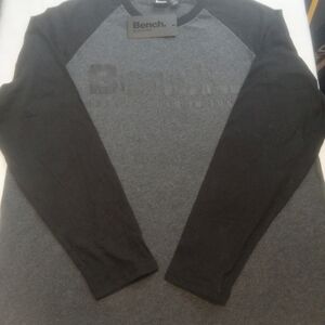 Bench Men's Charcoal and Black Long Sleeve Tee